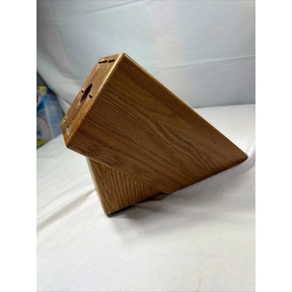 CUTCO 7 Slot Knife Block Dark Oak Wood Brown for 7 Piece Galley Set USA